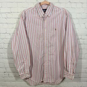 Vtg Ralph Lauren Oxford Shirt Men’s 16 1/2 34-35 Cotton Pink Flesh Pony Classic